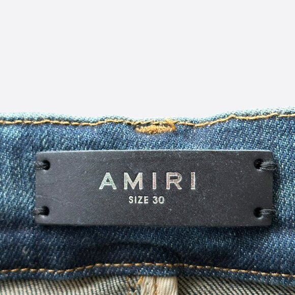 Amiri Broken Deep Indigo Distressed Jeans - Picture 3 of 4
